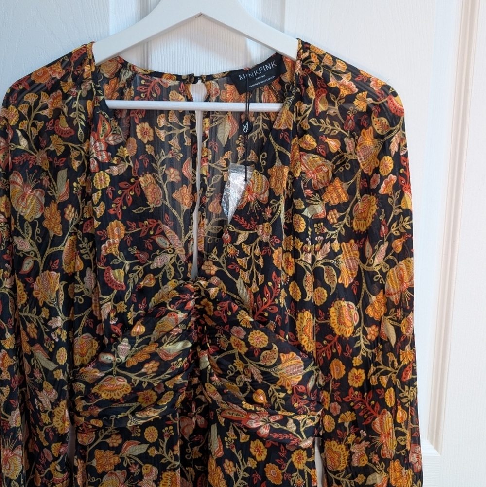 MINKPINK Foral Long Sleeve Dress